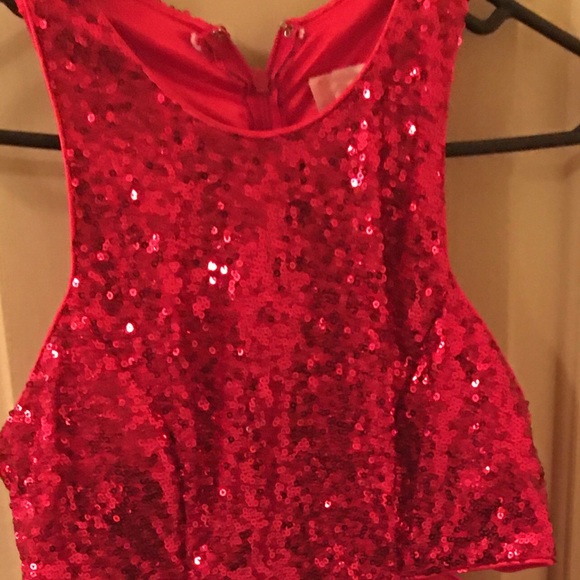 Girrdy Gorgeous Red Dazzled Long Gown, Size S - Picture 2 of 4